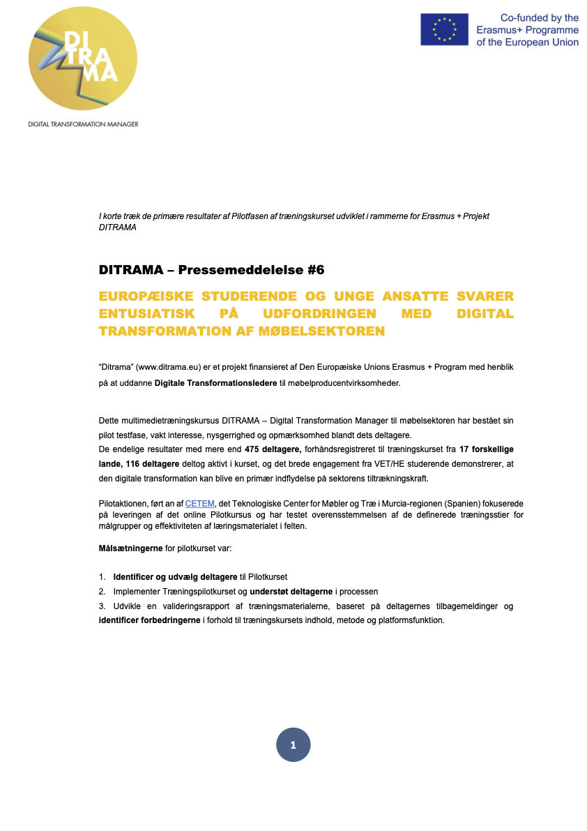 Pressemeddelelse 6 – 12/2021